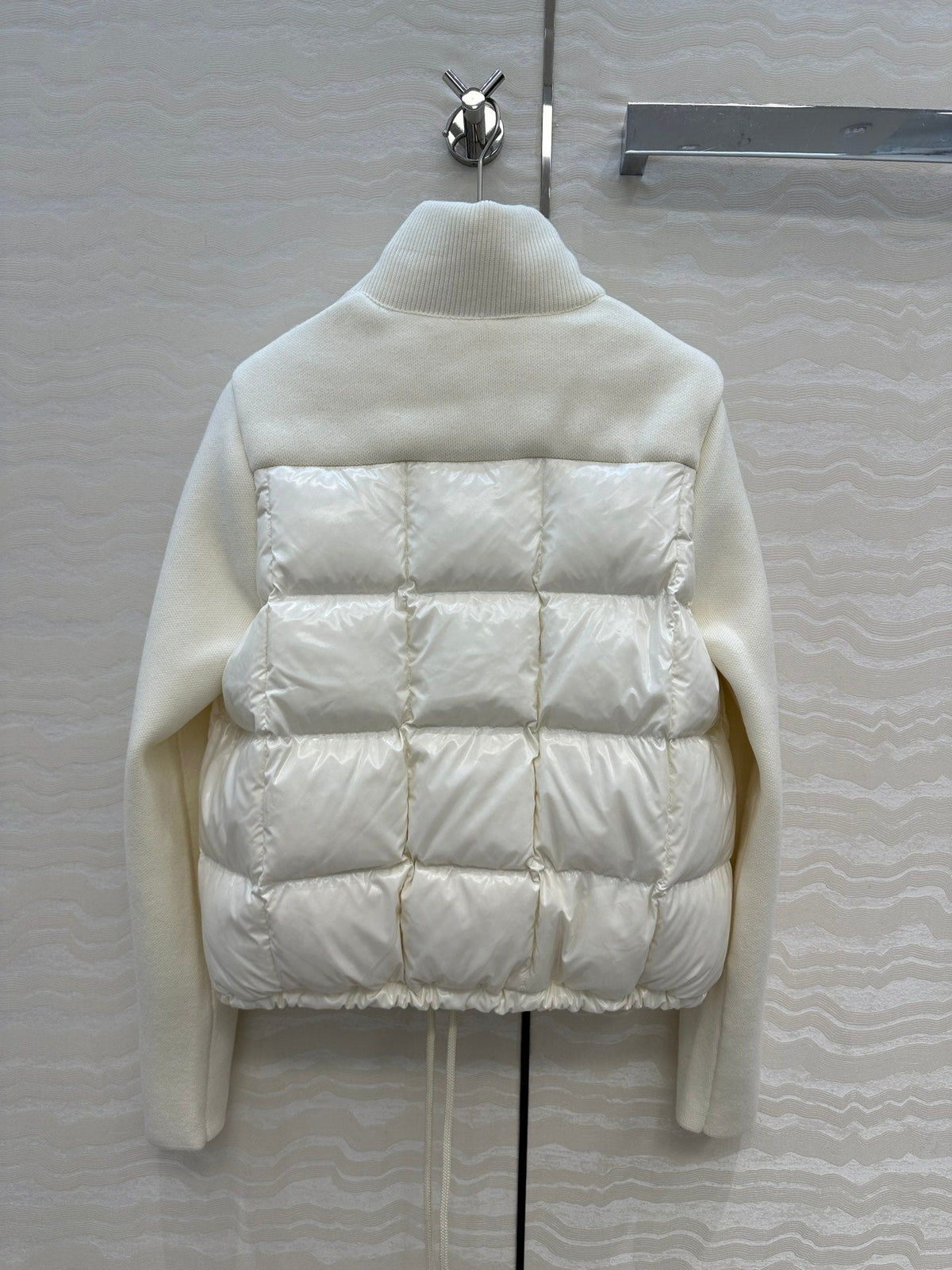 Moncler 2026 Cream Down-Padded Knit Cardigan Jacket 446782