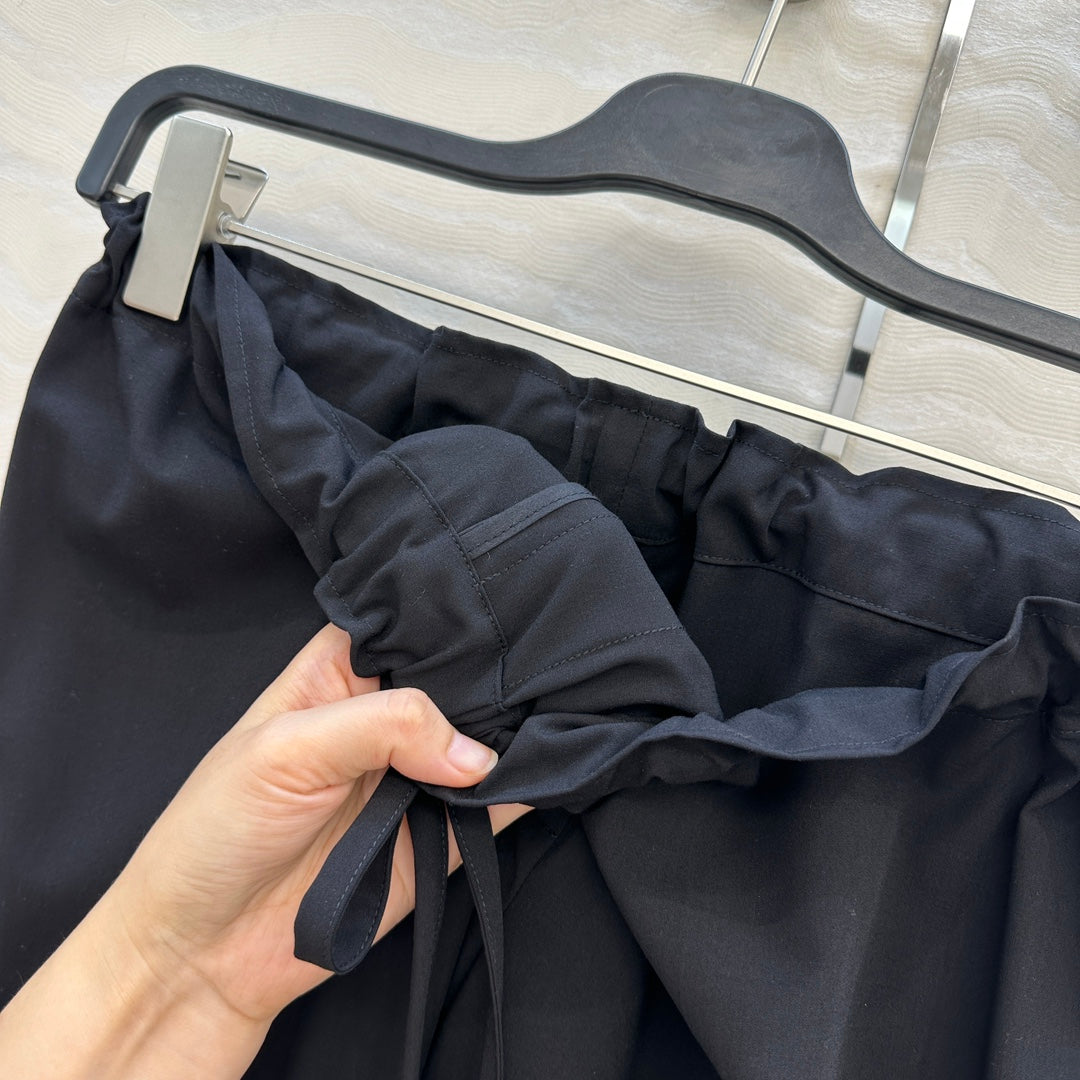 The Row Wide-Leg Trousers Dark Blue Cotton 373471