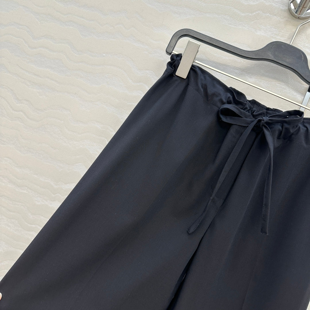 The Row Wide-Leg Trousers Dark Blue Cotton 373471