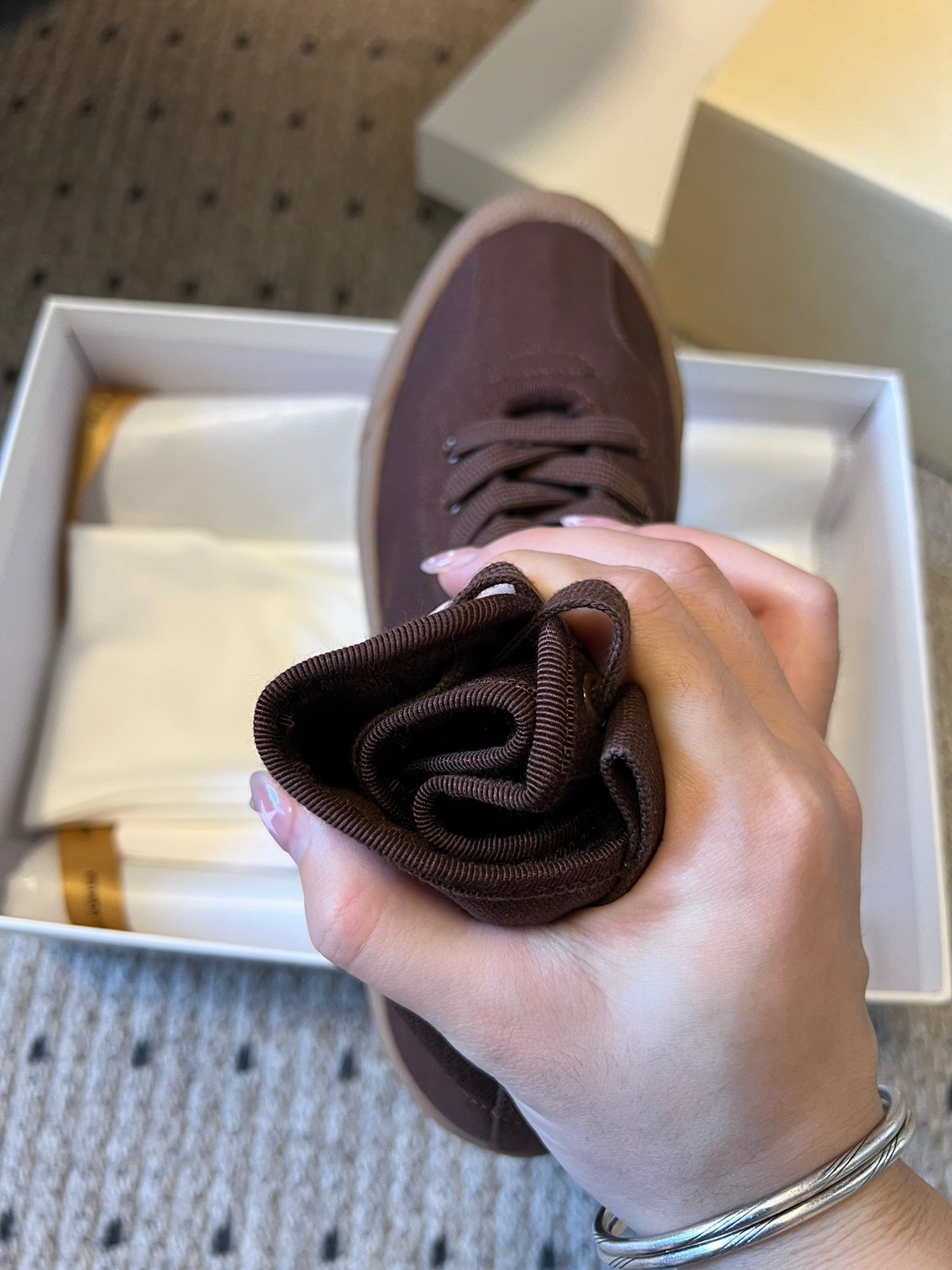 The Row 2025 High Sneaker Brown Canvas 561615