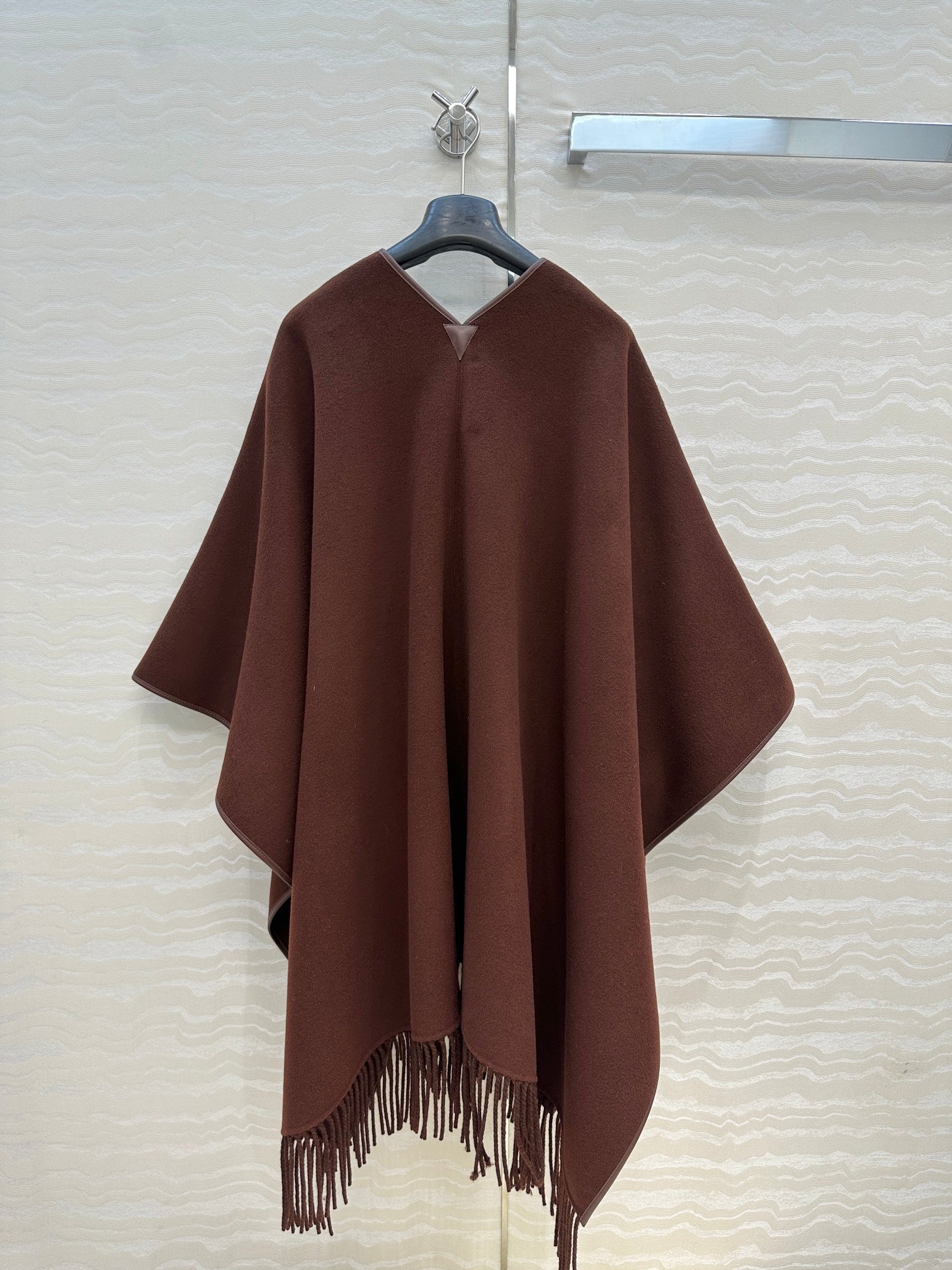 HM SS26 Kelly Lock Poncho Marrone Wool Cashmere 351159