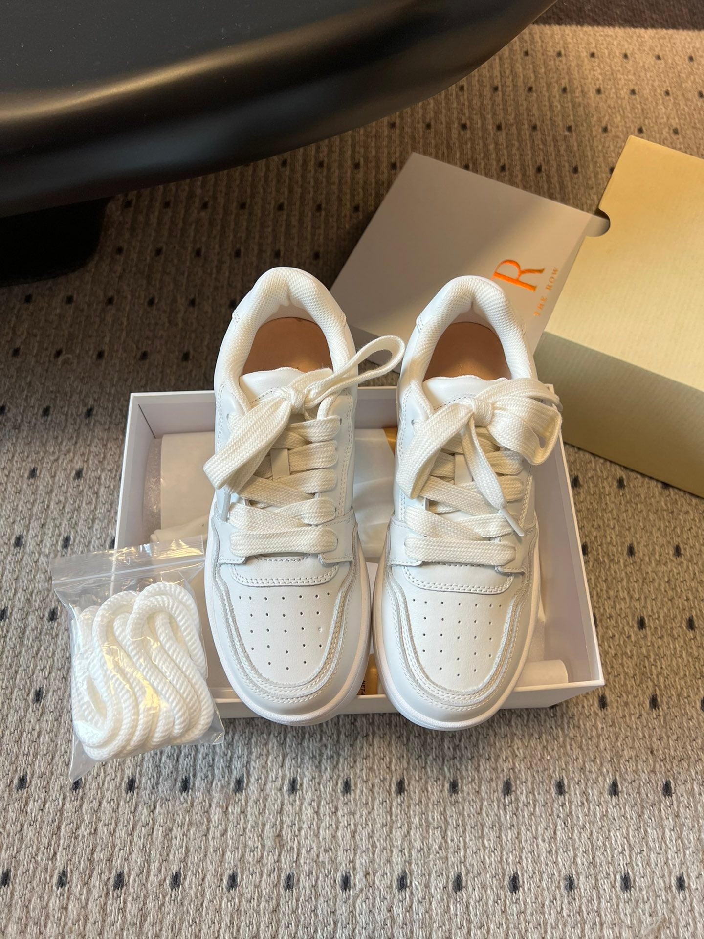 The Row 2025 Smiley Face Sneaker White Cowhide 561652