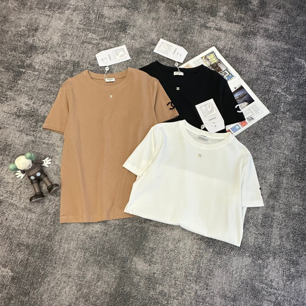 CC SS26 Embroidered Double C T-shirt Cotton 350646