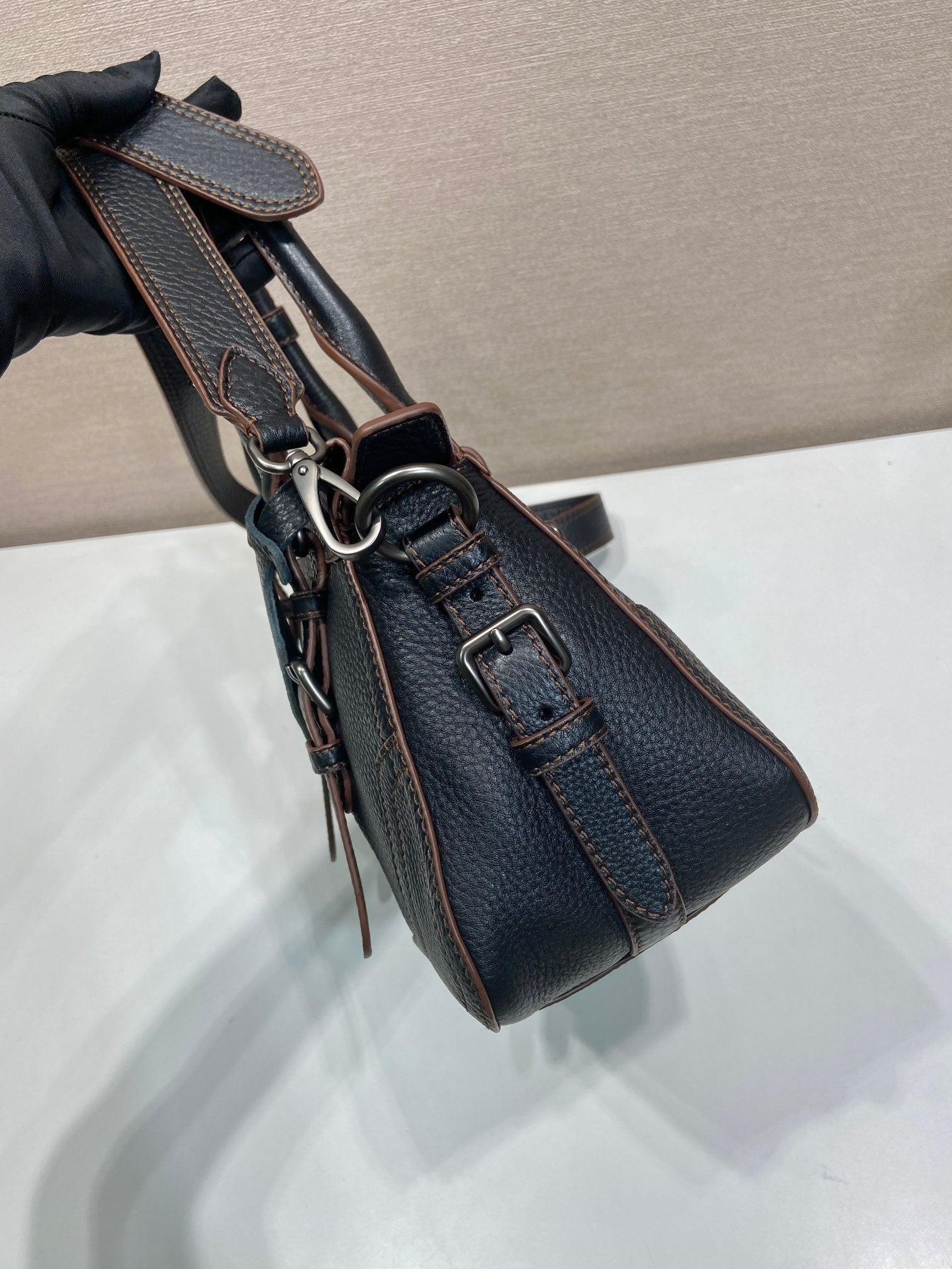 Prada Large Tote Bag 35cm Black Leather