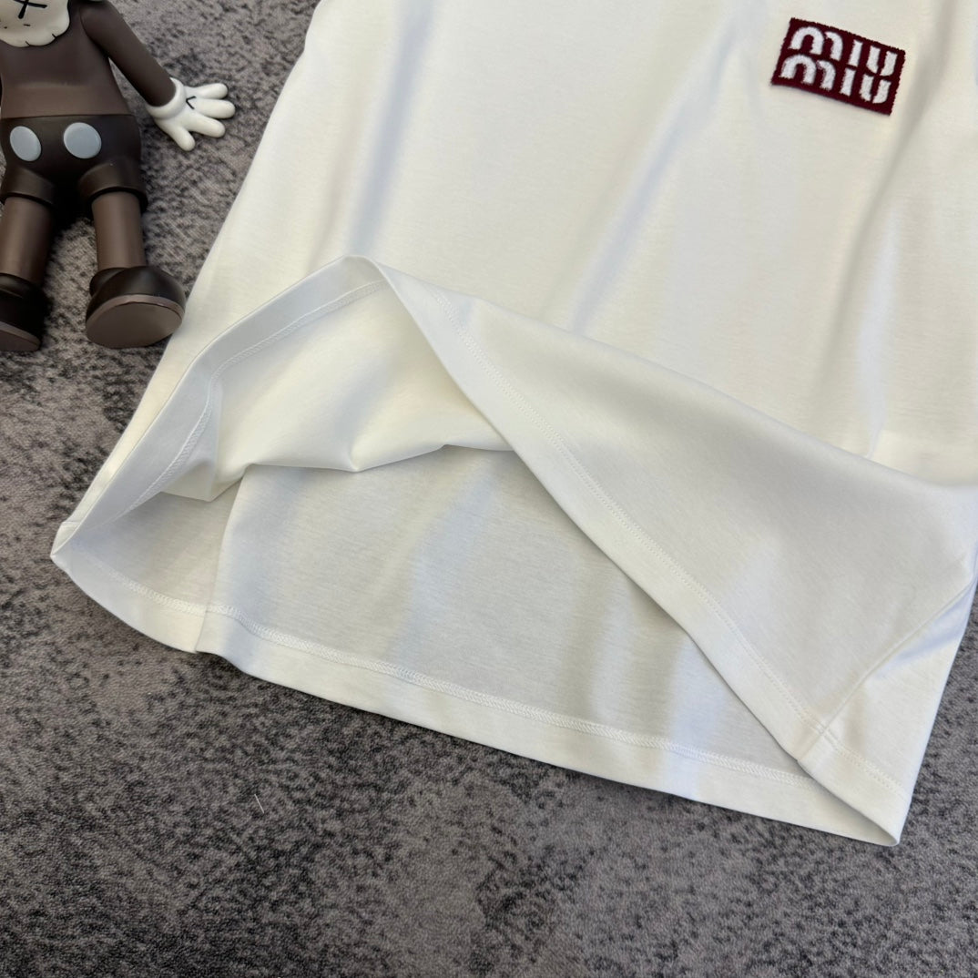 Miu SS26 Short-Sleeve T-Shirt Cotton 350883
