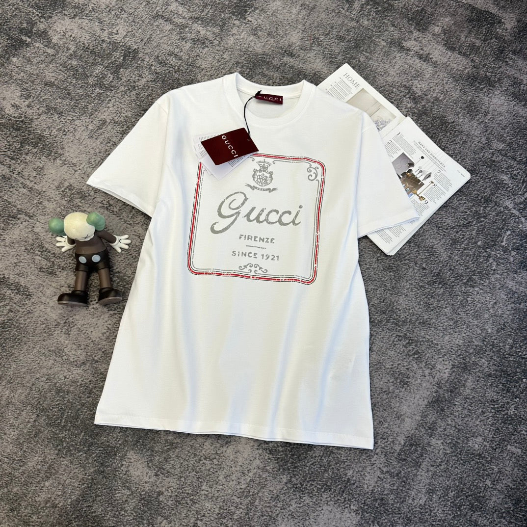 GG SS26 Firenze 1921 Logo T-shirt White Cotton 350730