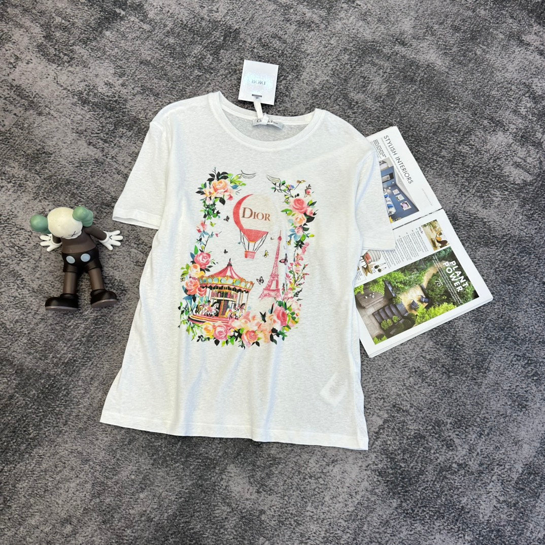 CD SS26 Carousel Print T-Shirt Cotton 350805