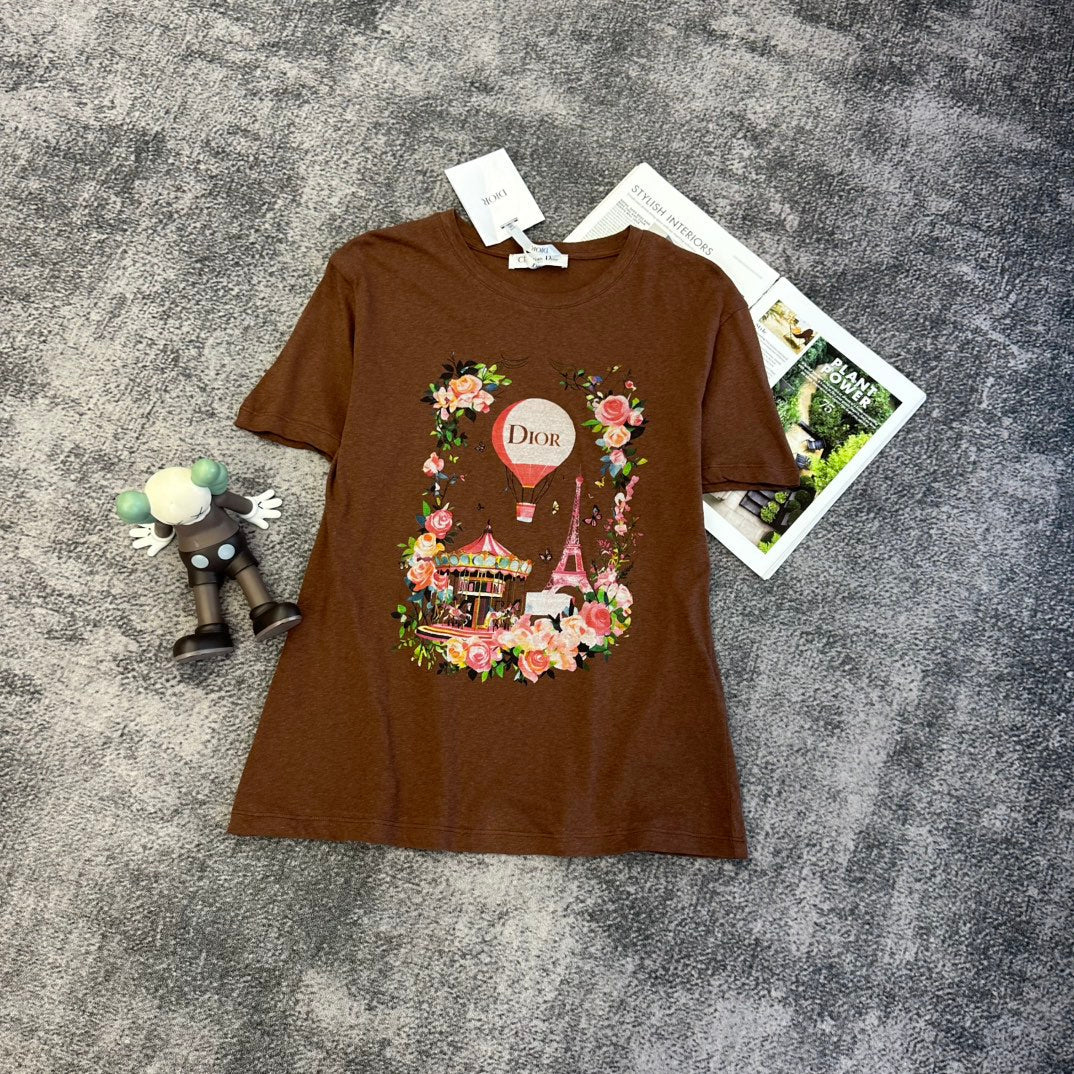 CD SS26 Carousel Print T-Shirt Cotton 350805