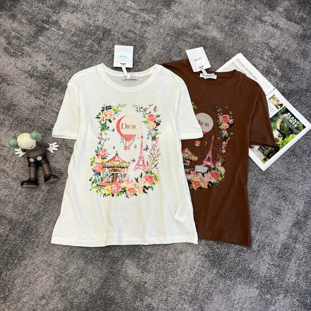 CD SS26 Carousel Print T-Shirt Cotton 350805