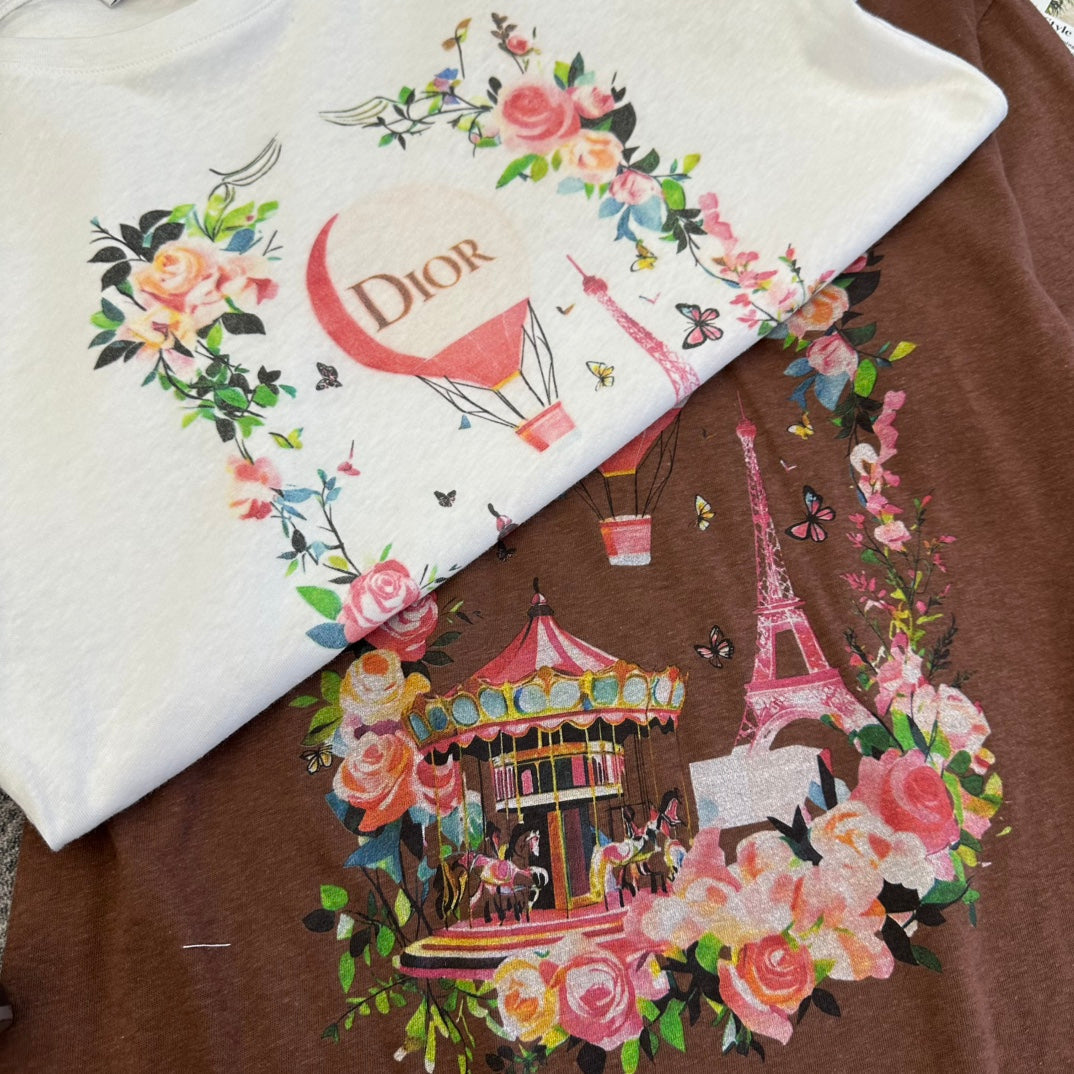 CD SS26 Carousel Print T-Shirt Cotton 350805