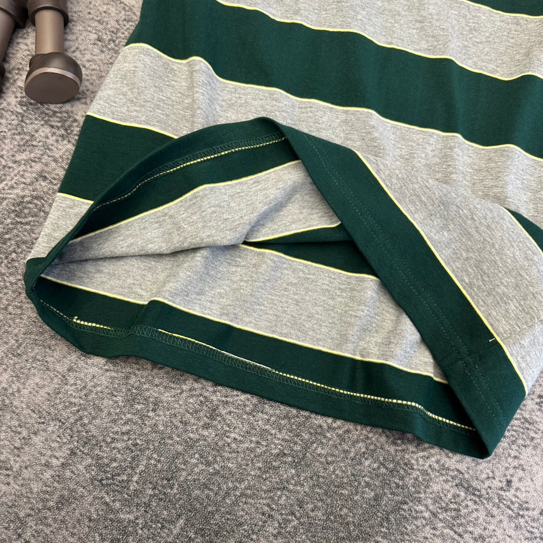 Miu SS26 Striped Jersey Polo Shirt Cotton 350620