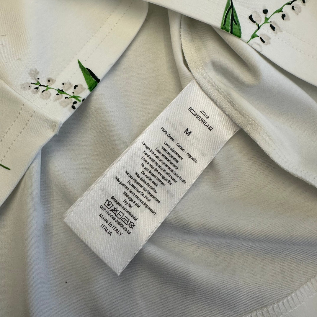 CD SS26 Lily Of The Valley T-Shirt White Cotton 350673