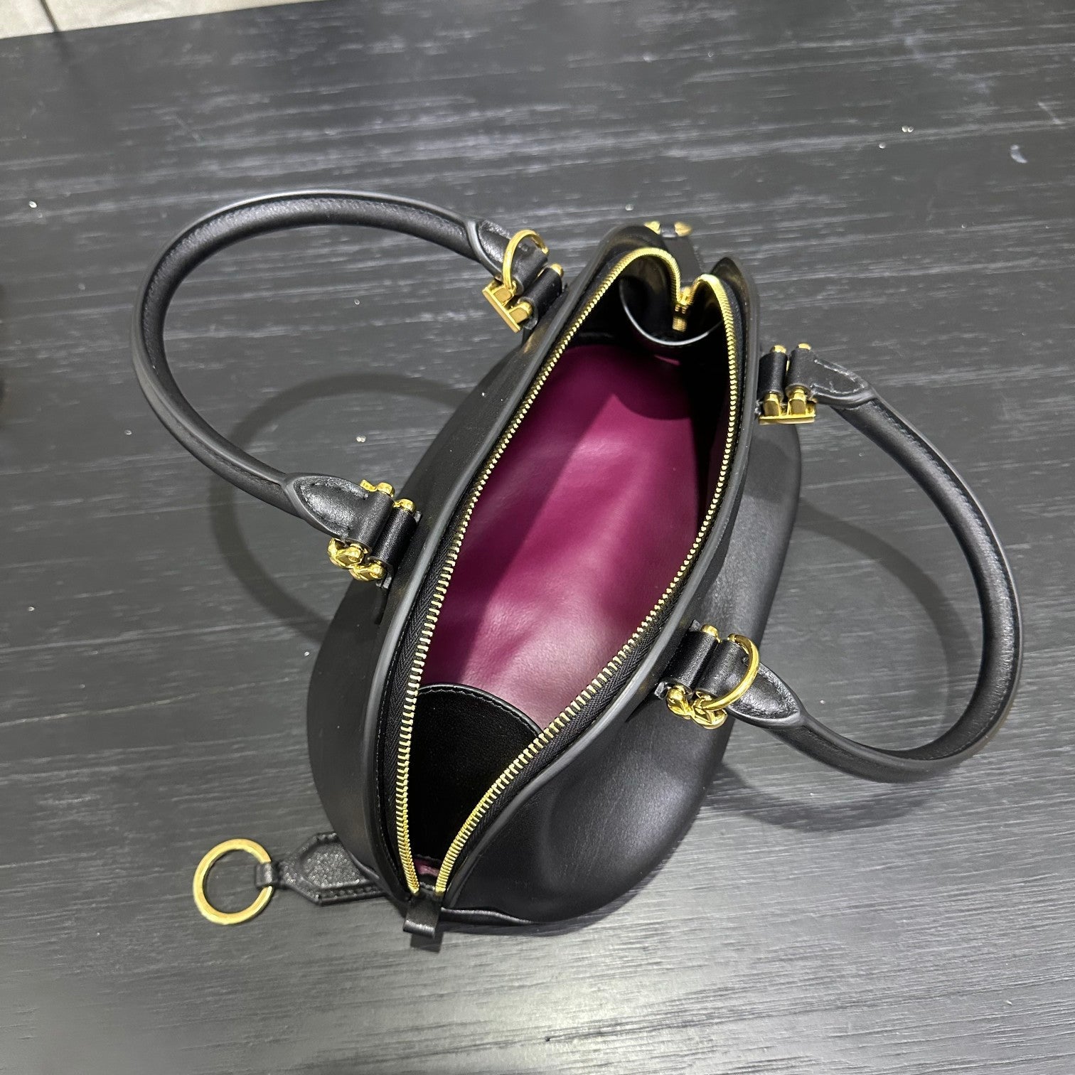 Balenciaga Bolero Bowling Bag Black Calfksin