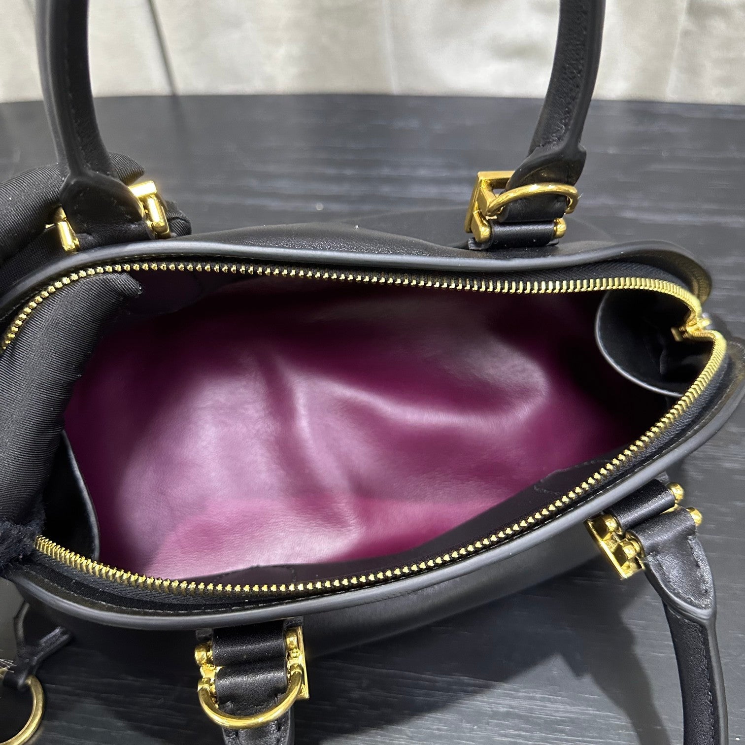 Balenciaga Bolero Bowling Bag Black Calfksin