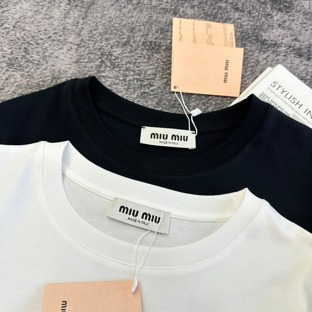 Miu Short-Sleeve T-Shirt Cotton 370028