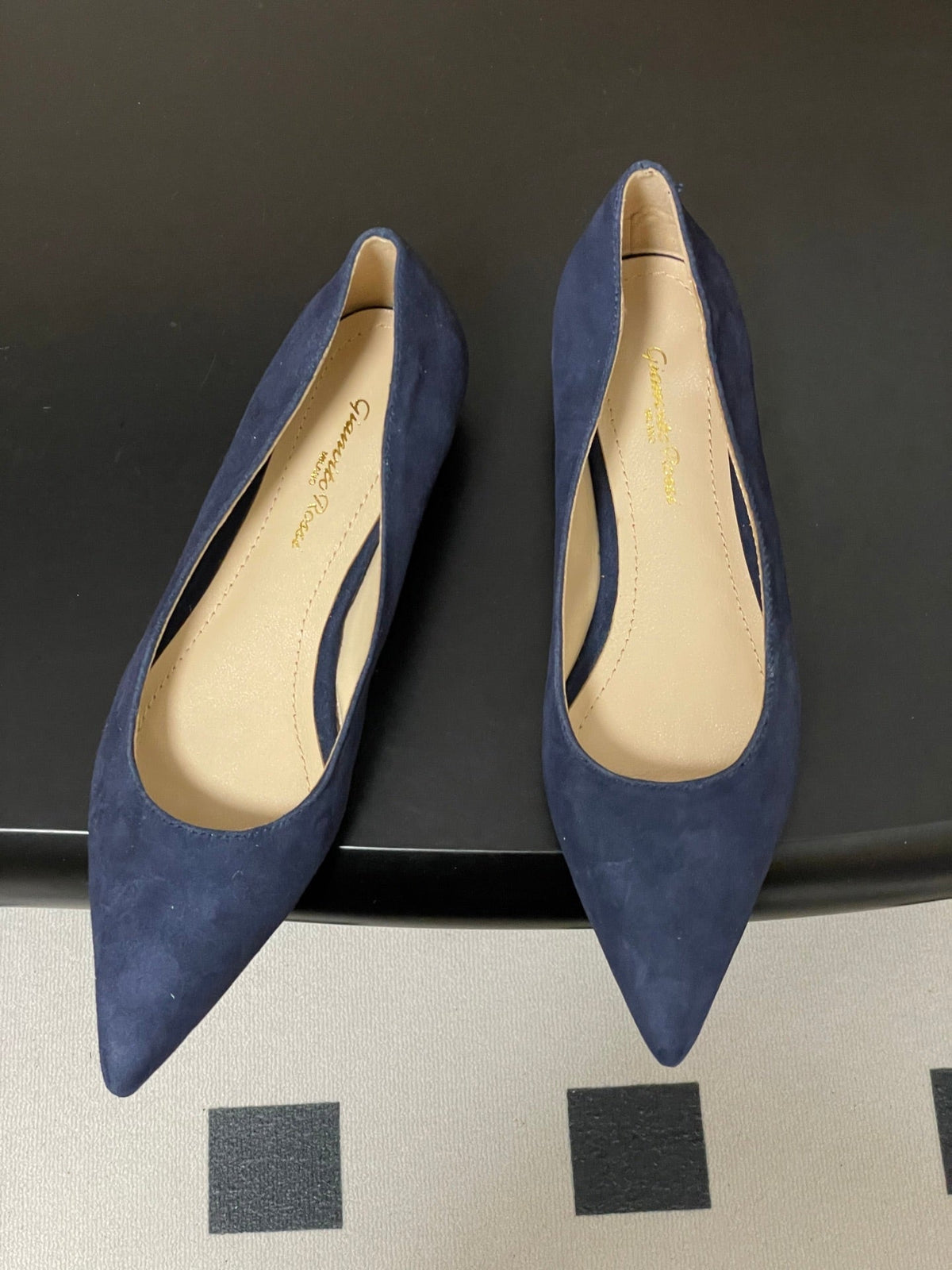 GR 26s Flats Navy Blue Suede 164788