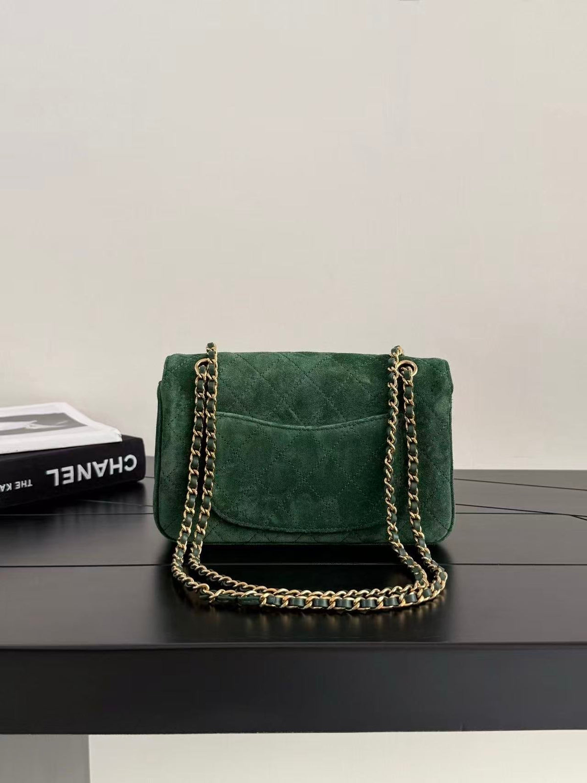 Chanel 2026 Small Flap Bag 20cm Green Suede Leather