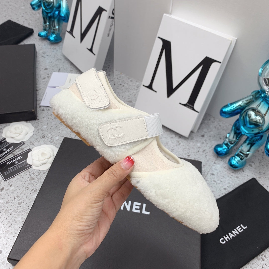 CC 26FW Shearling Mary Jane Flats Lamb Shearling 162234