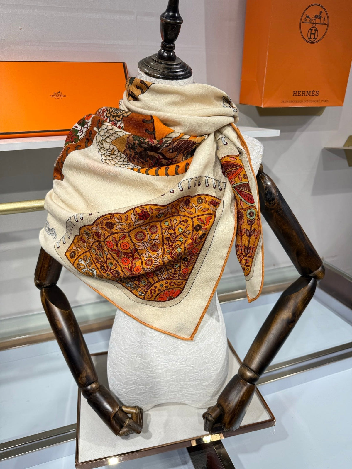 Hermes 2026 Selle de Collection Shawl Scarf 140cm Cashmere Silk 216920