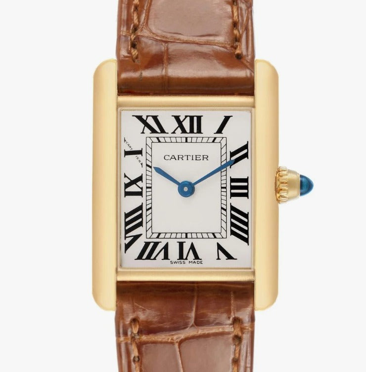 Cartier Tank Louis Gold Case Brown Leather