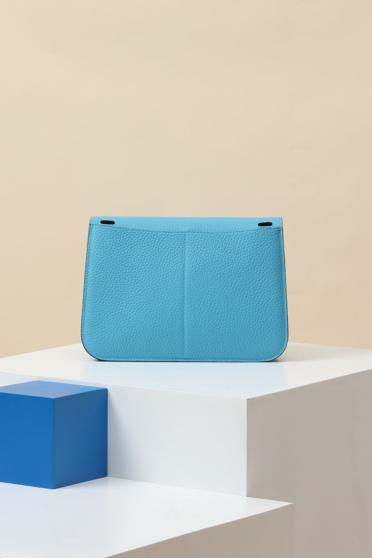 High-end Hermes 2026 Halzan Bag 25cm Candy Blue Swift Leather