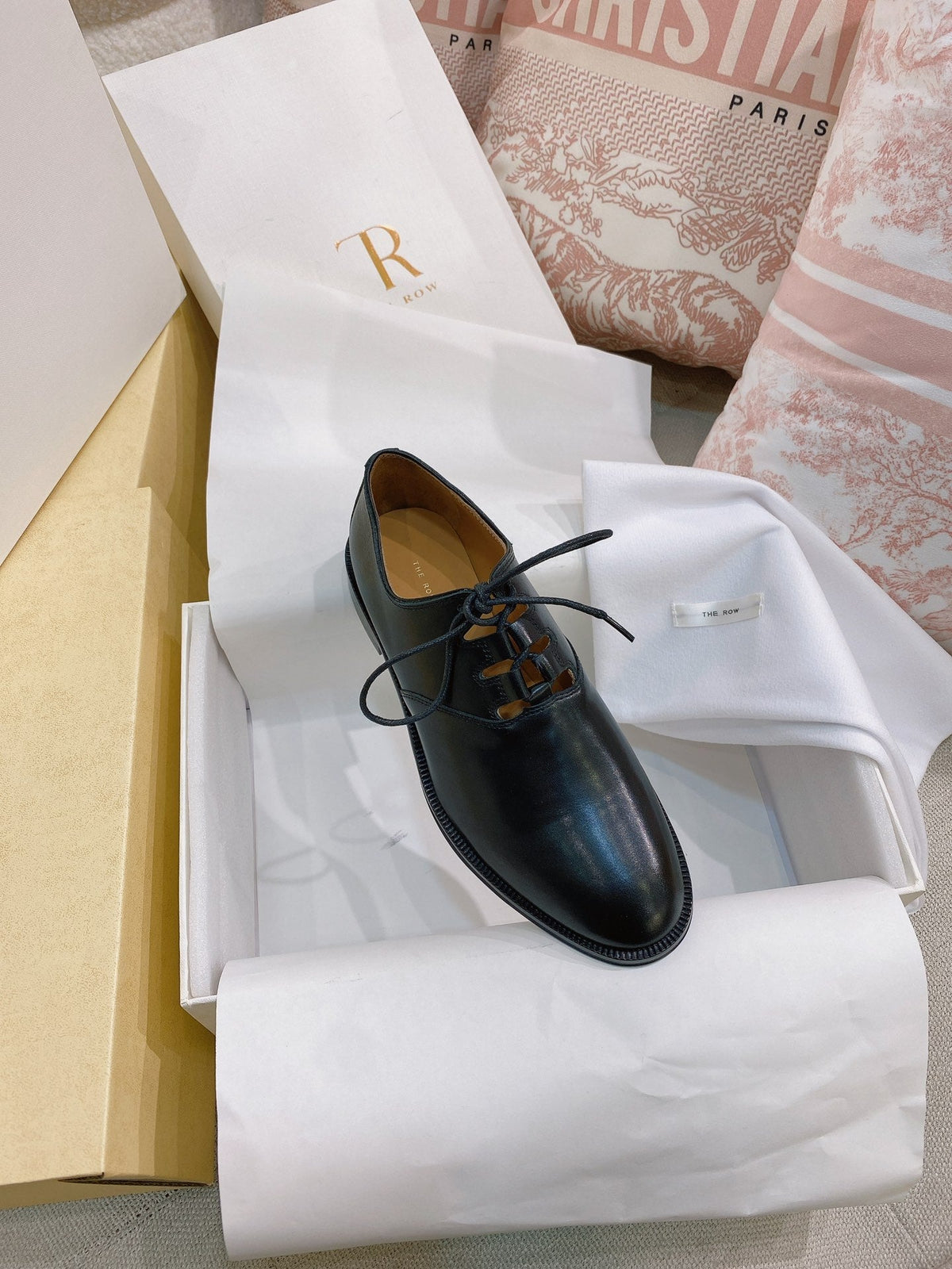 TR 26S Grant Ghillie Lace-Up Loafers Almond-Toe Leather 156143