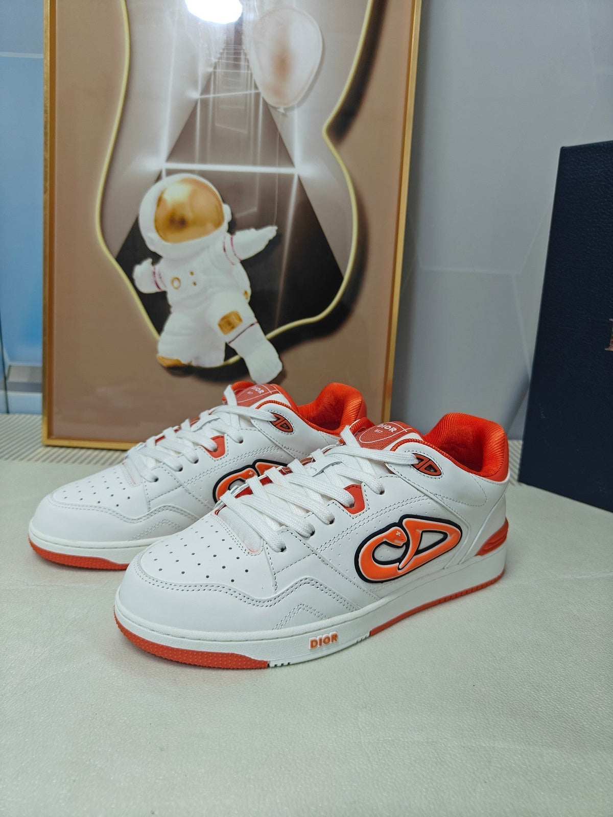 CD 26s Low Top Sneaker White Orange Calfskin 731952