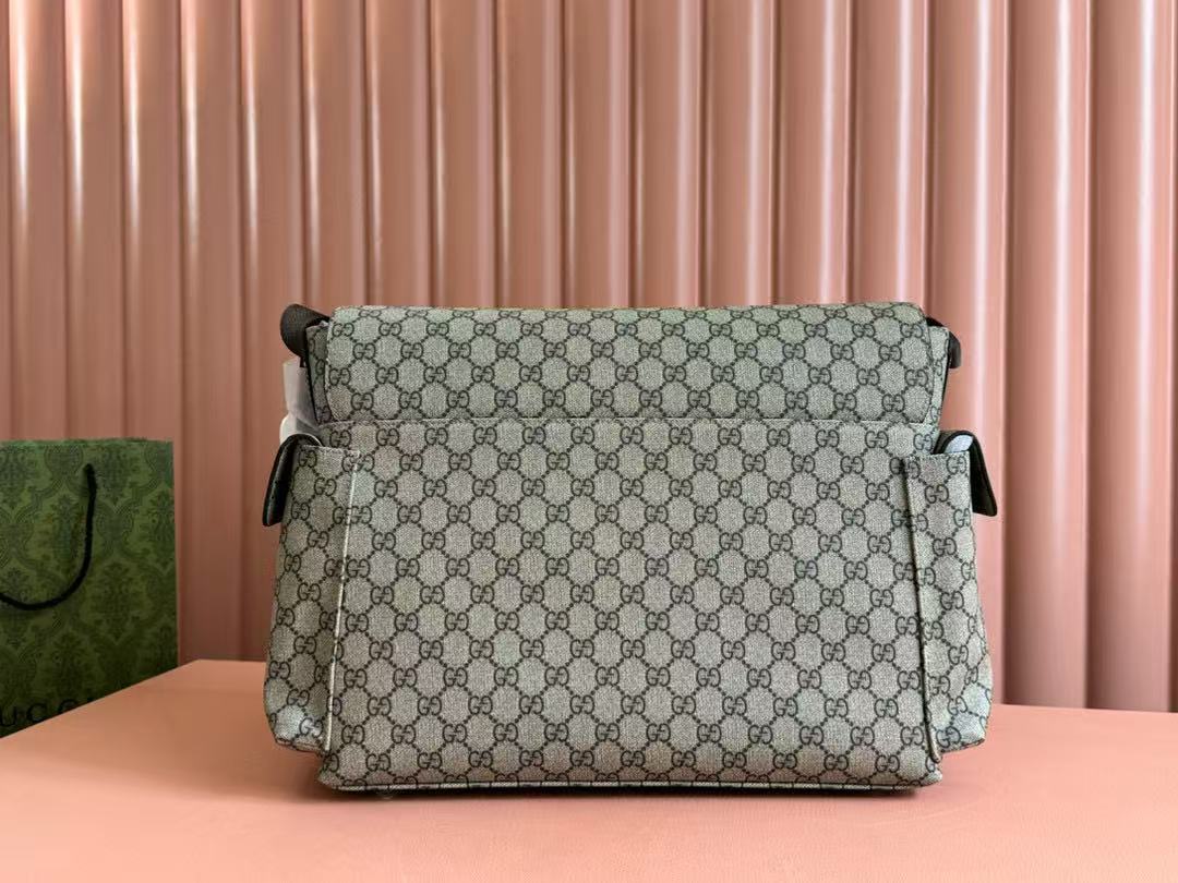 GG Supreme Large Changing Bag 44cm Beige Brown Canvas Leather Trim