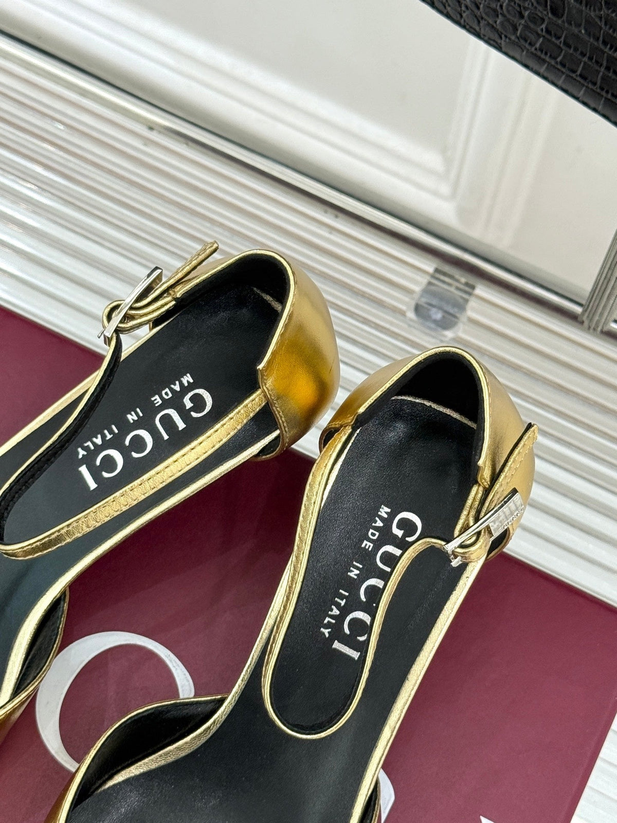 Gucci 26s High Heels 5.5cm Gold Lambskin