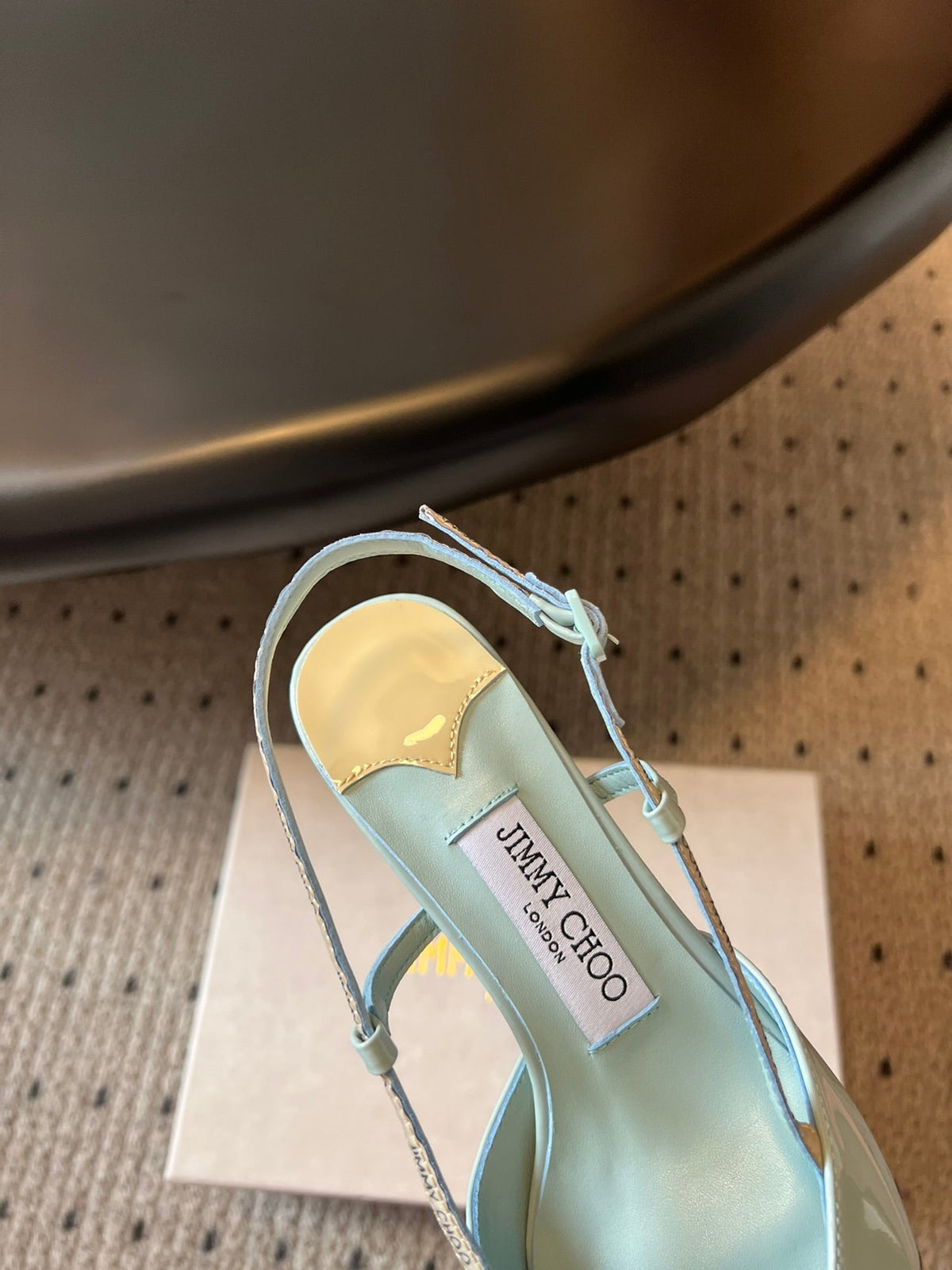Jimmy Choo 26S Slingback Heels 6.5cm Pastel Blue Patent Calfskin 627194