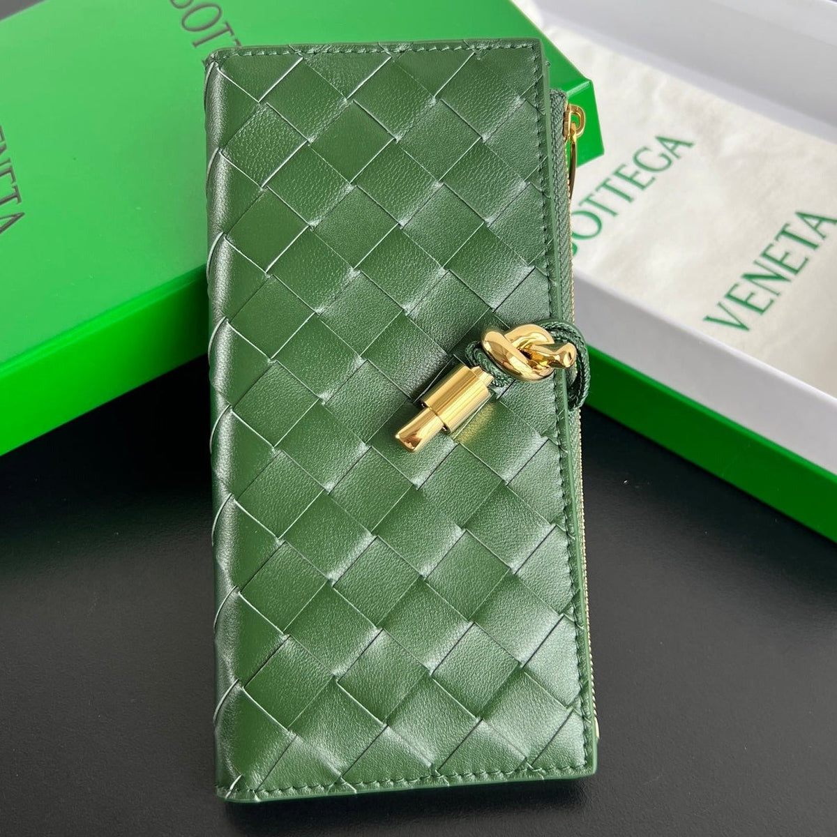 Bottega Veneta 2026 Andiamo Long Wallet 19cm Leather