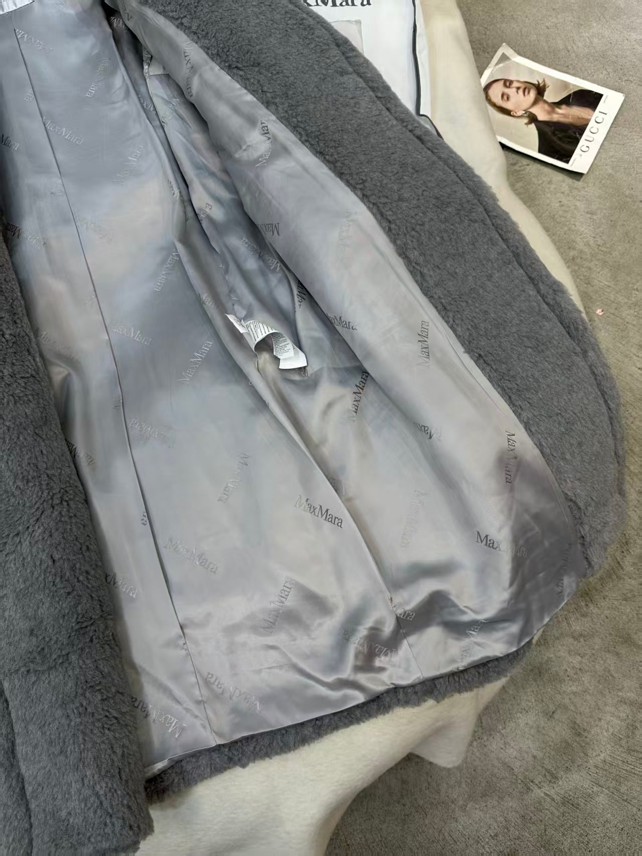Max Mara Teddy Bear Icon Coat Grey