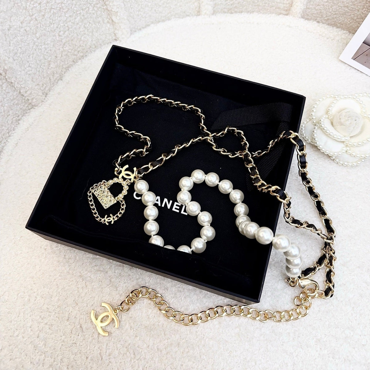 Chanel 2026 Bag Charm Pearl Waist Chain Belt Gold-Hardware 217219