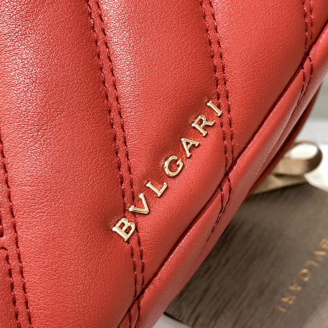 BVL Cabochon Backpack 22cm Red Cafskin GHW 188664