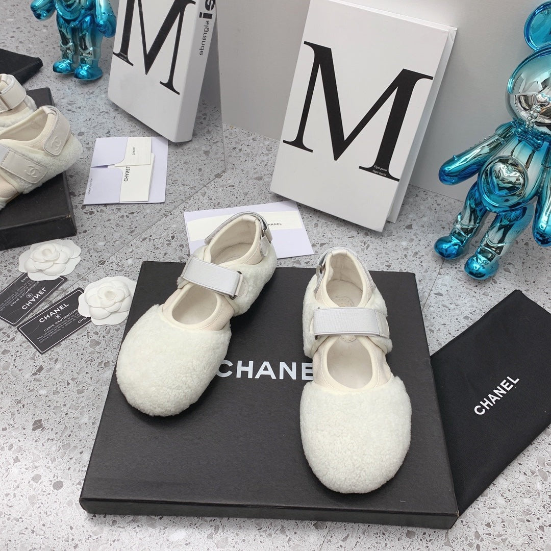 CC 26FW Shearling Mary Jane Flats Lamb Shearling 162234