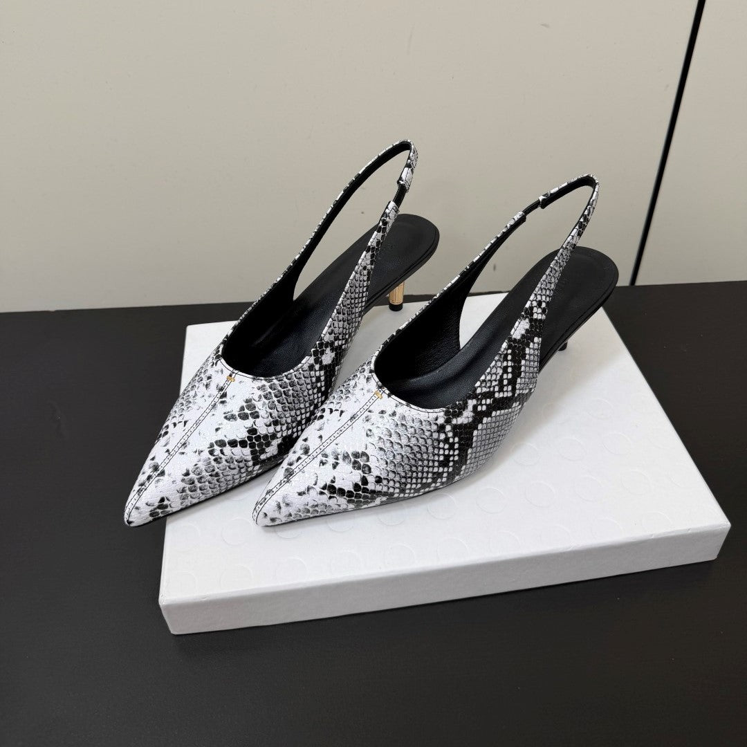 Khaite 26s Mercere Slingbacks 5cm Python Leather 909457