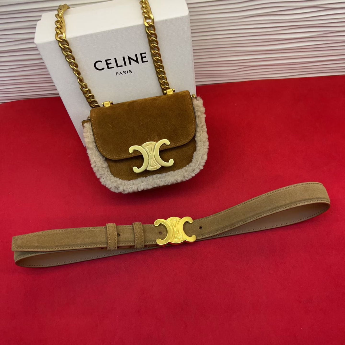 Celine 2026 Triomphe Belt Bag 13mm Suede