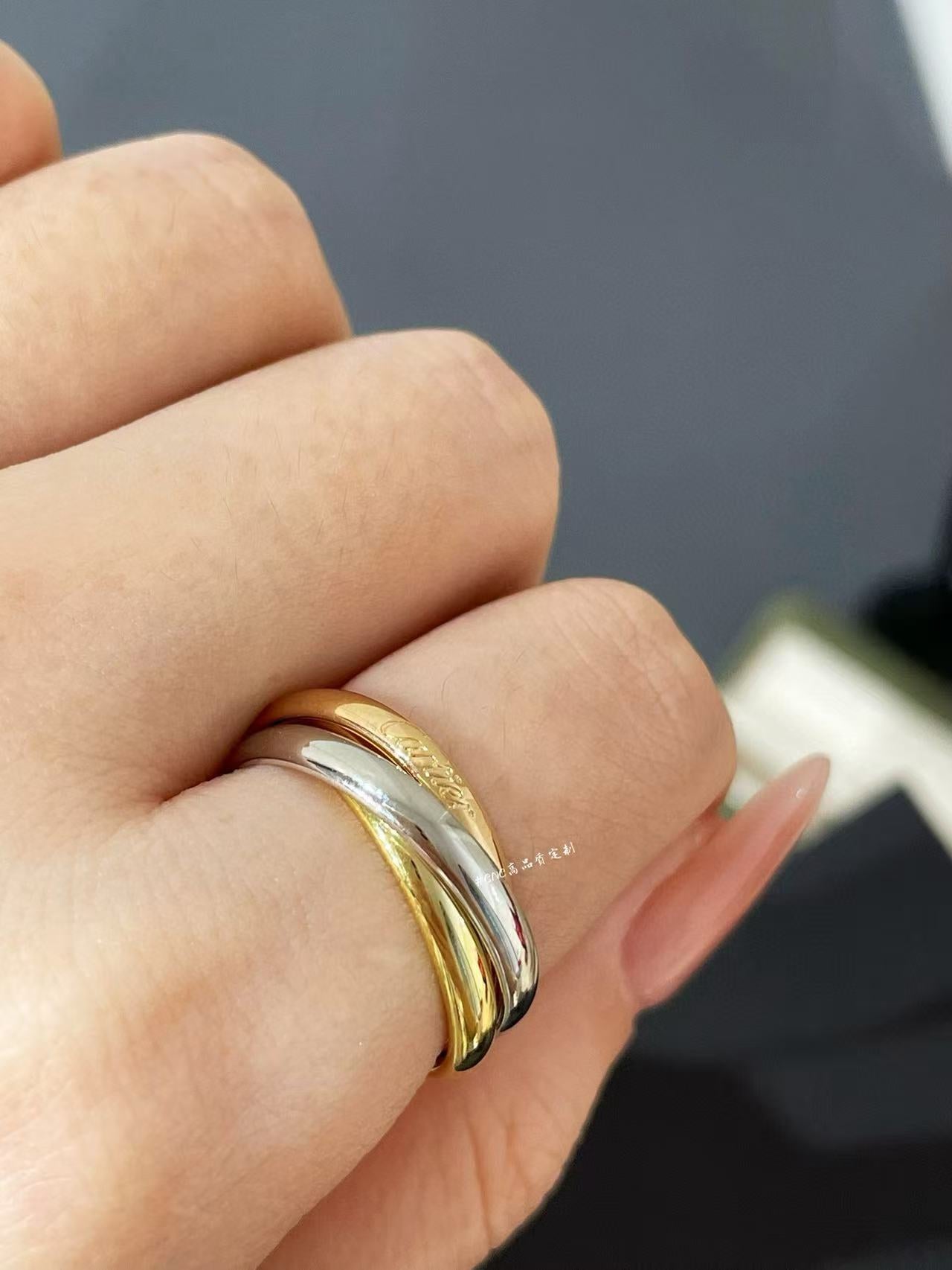 TRINITY RING GOLD PINK GOLD SILVER