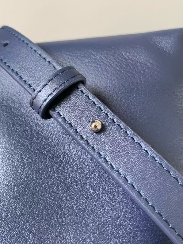 Loew Medium Flamenco Clutch 30cm Dark Blue Nappa Leather
