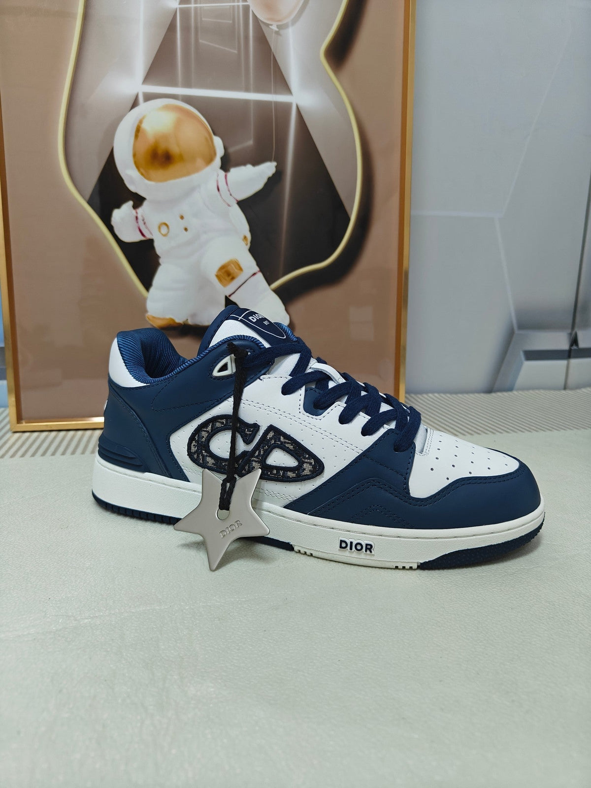 CD 26s Low Top Sneaker White Navy Blue Calfskin 294815