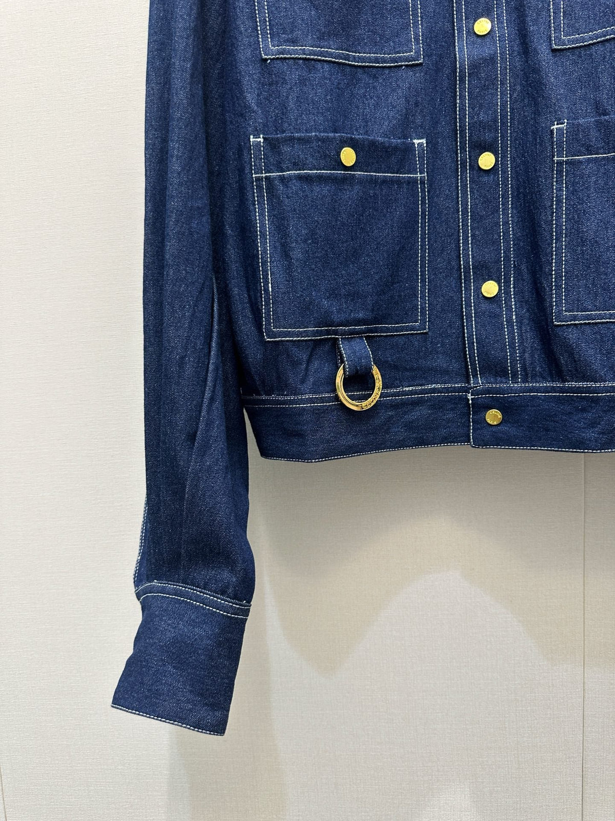 CE 26S Denim Shirt Triomphe Ring Pocket Dark Blue Cotton 437704