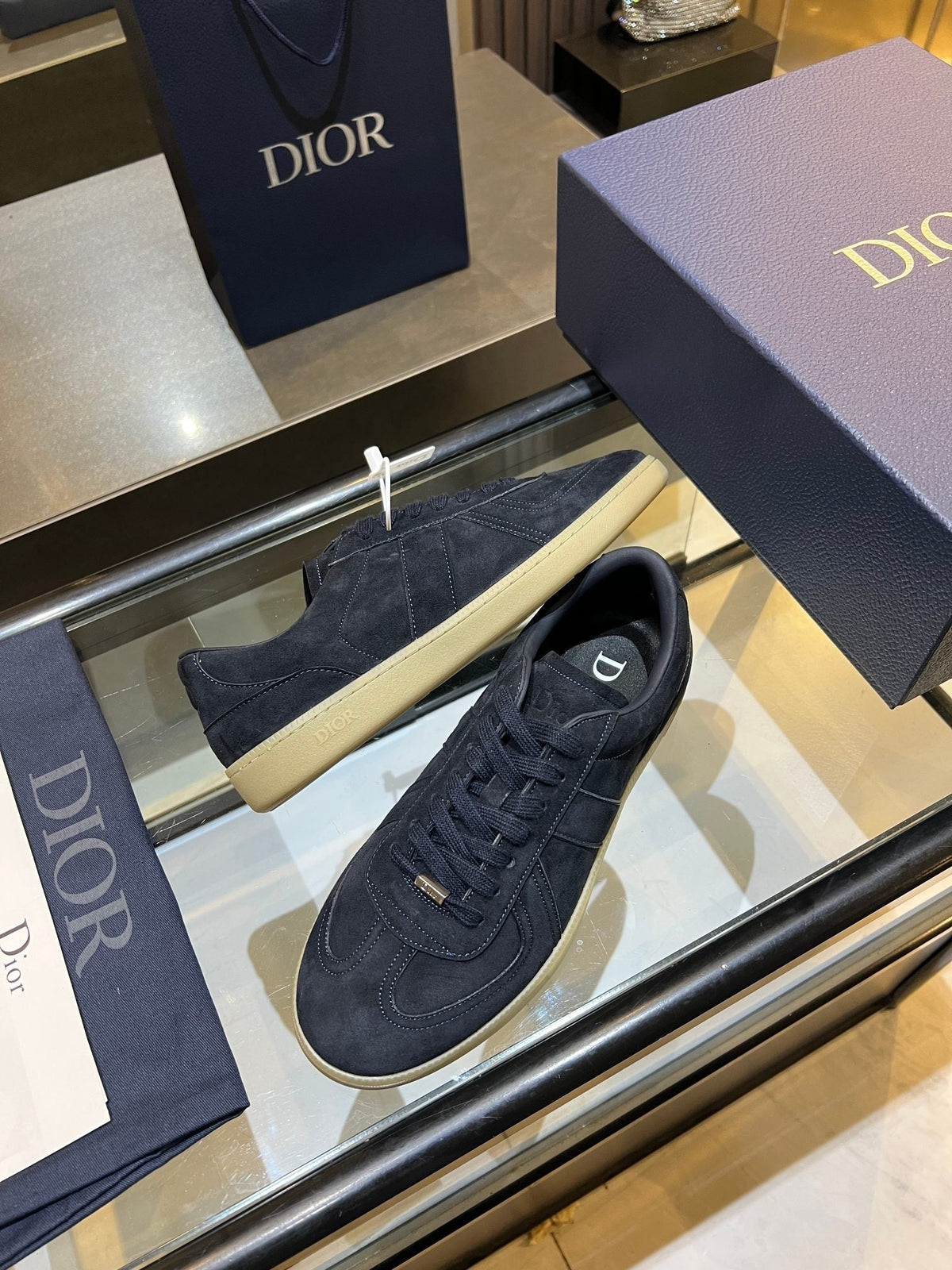 CD 26s Low Top Sneakers Black Blue Suede 492015