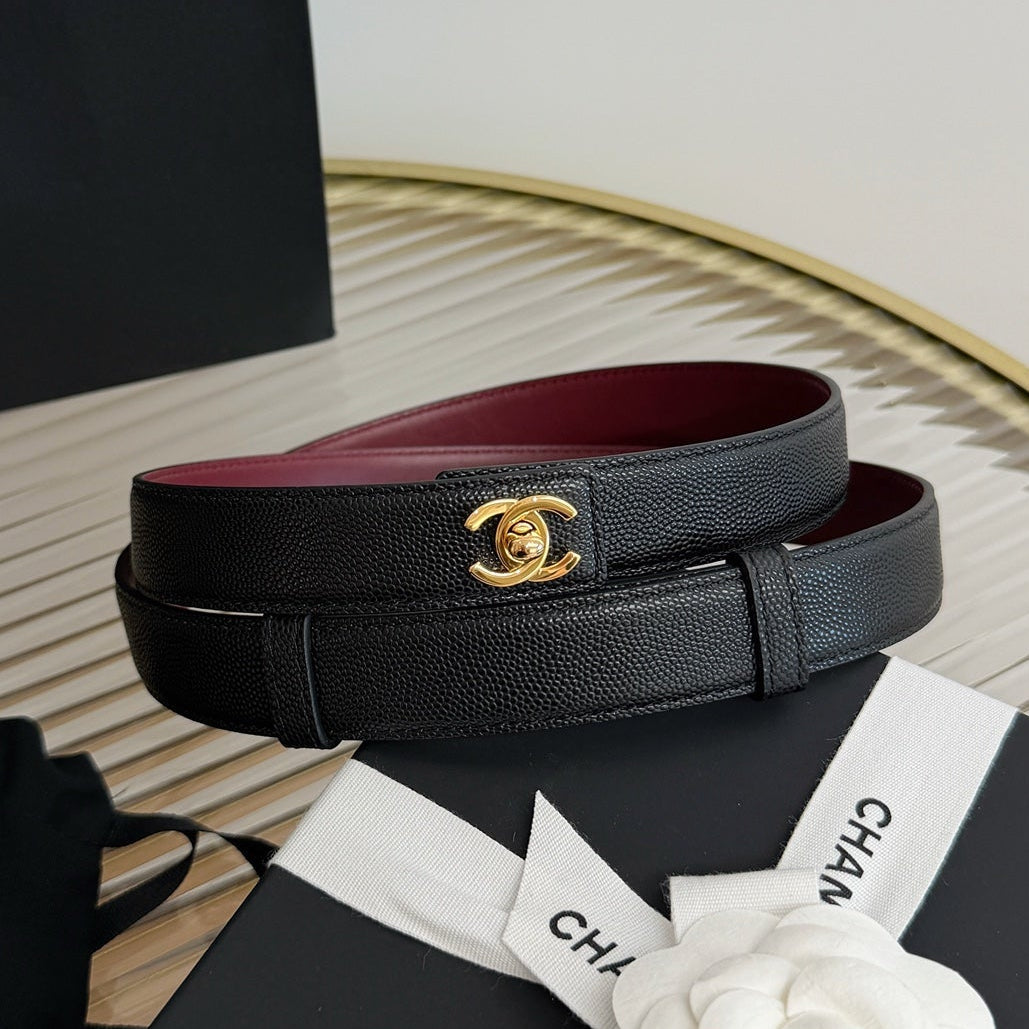 Chanel 2026 Gold-Hardware Belt 25mm Suede Leather 219834