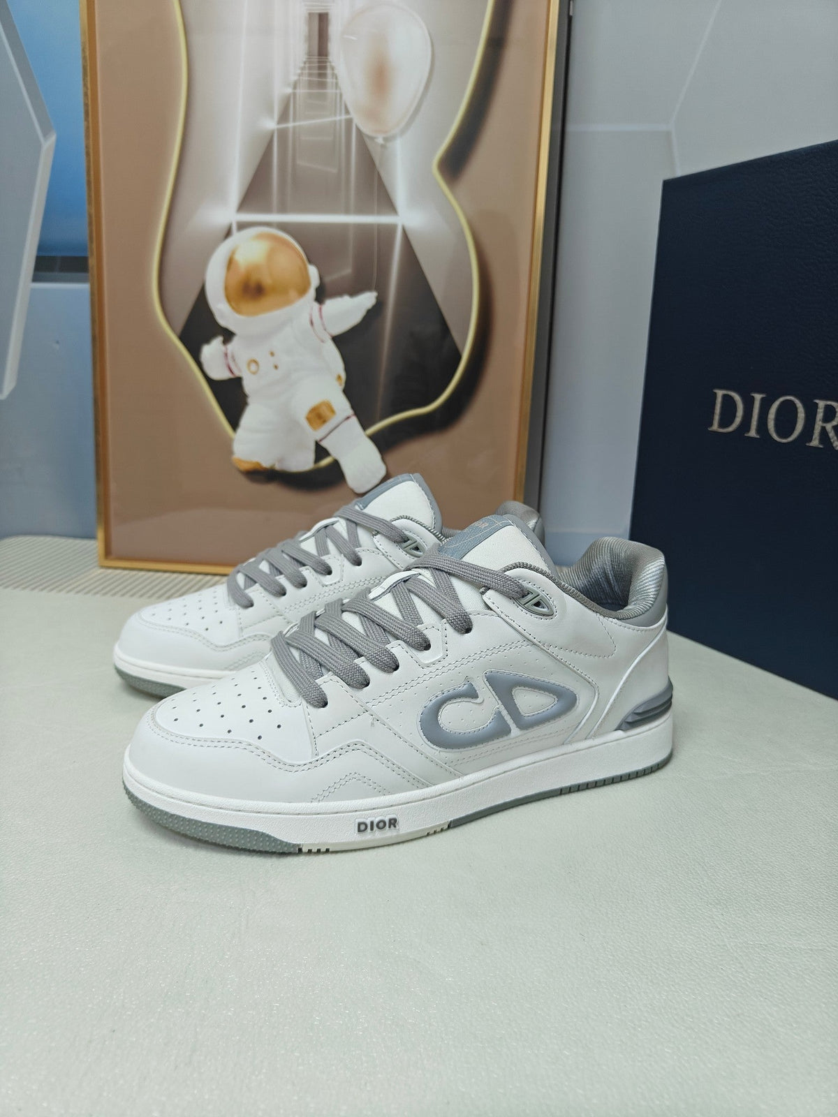 CD 26s Low Top Sneaker White Grey Calfskin 831492