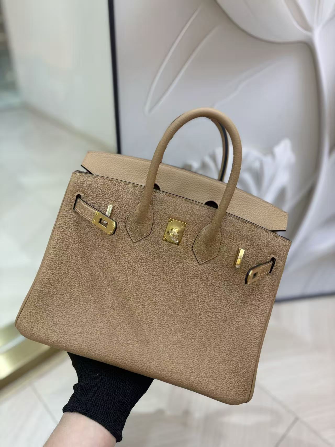 HM Birkin Bag 30cm Beige Togo Leather GHW