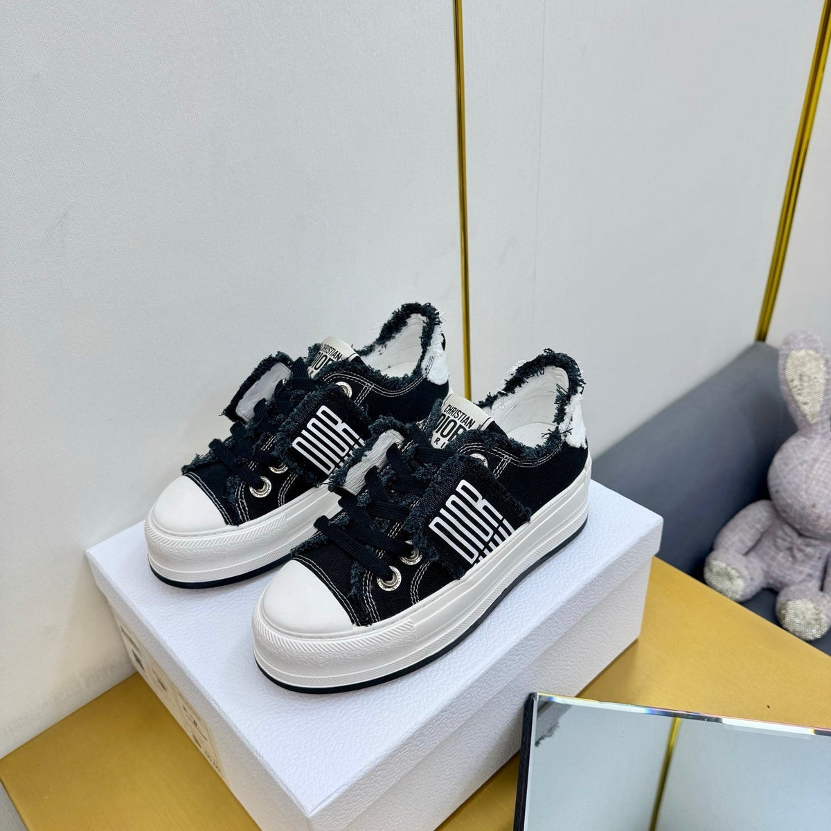 CD 26s Platform Sneaker 50mm Black Canvas 472915