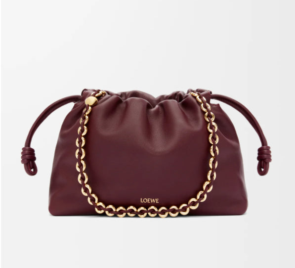 Loew Medium Flamenco Bag 30cm Dark Burgundy Lambskin
