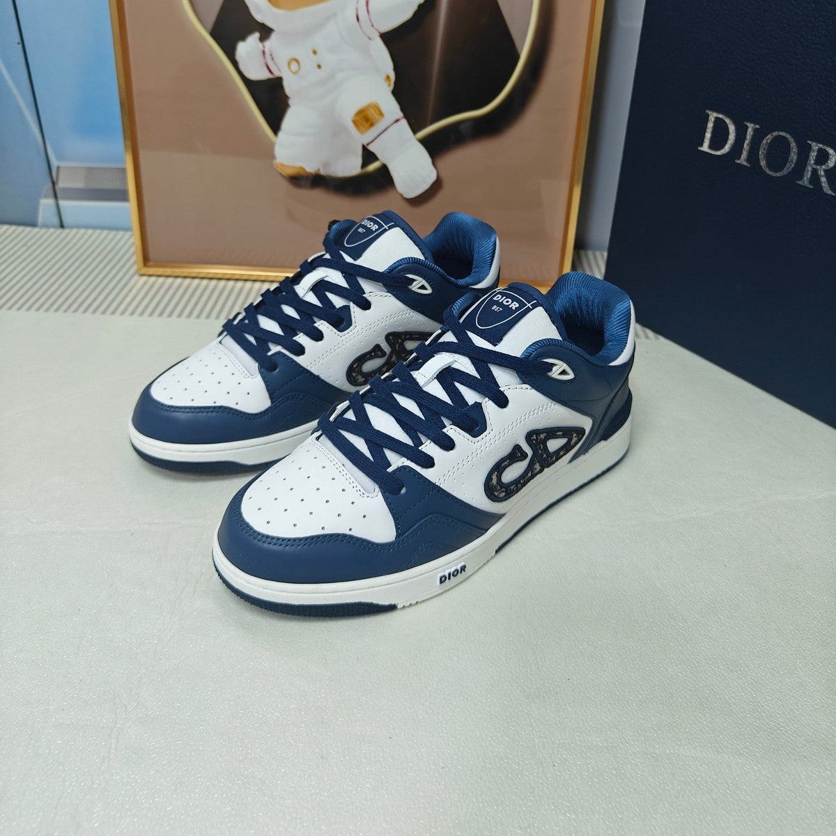 CD 26s Low Top Sneaker White Navy Blue Calfskin 294815