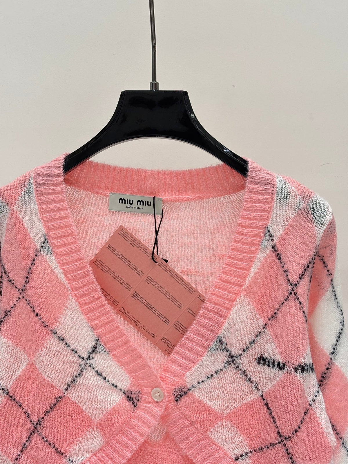 Miumiu 2026 Argyle Cardigan Knit 431816