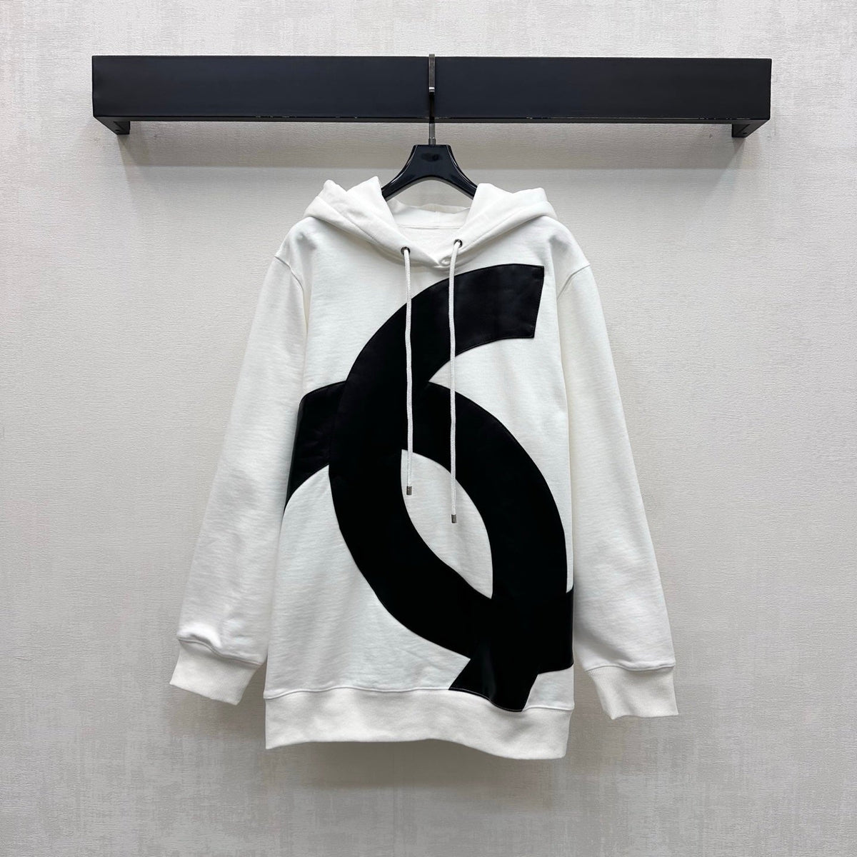 Chanel 26s Coco Neige Big CC Hoodie White Black 444294